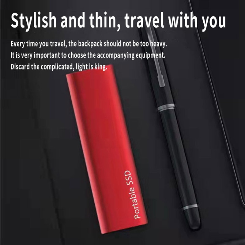 External Hard Drive Portable SSD 1TB High Speed Solid State Drive USB3.1 Type-C Interface Mass Storage Hard Disk for Laptop/Mac. 