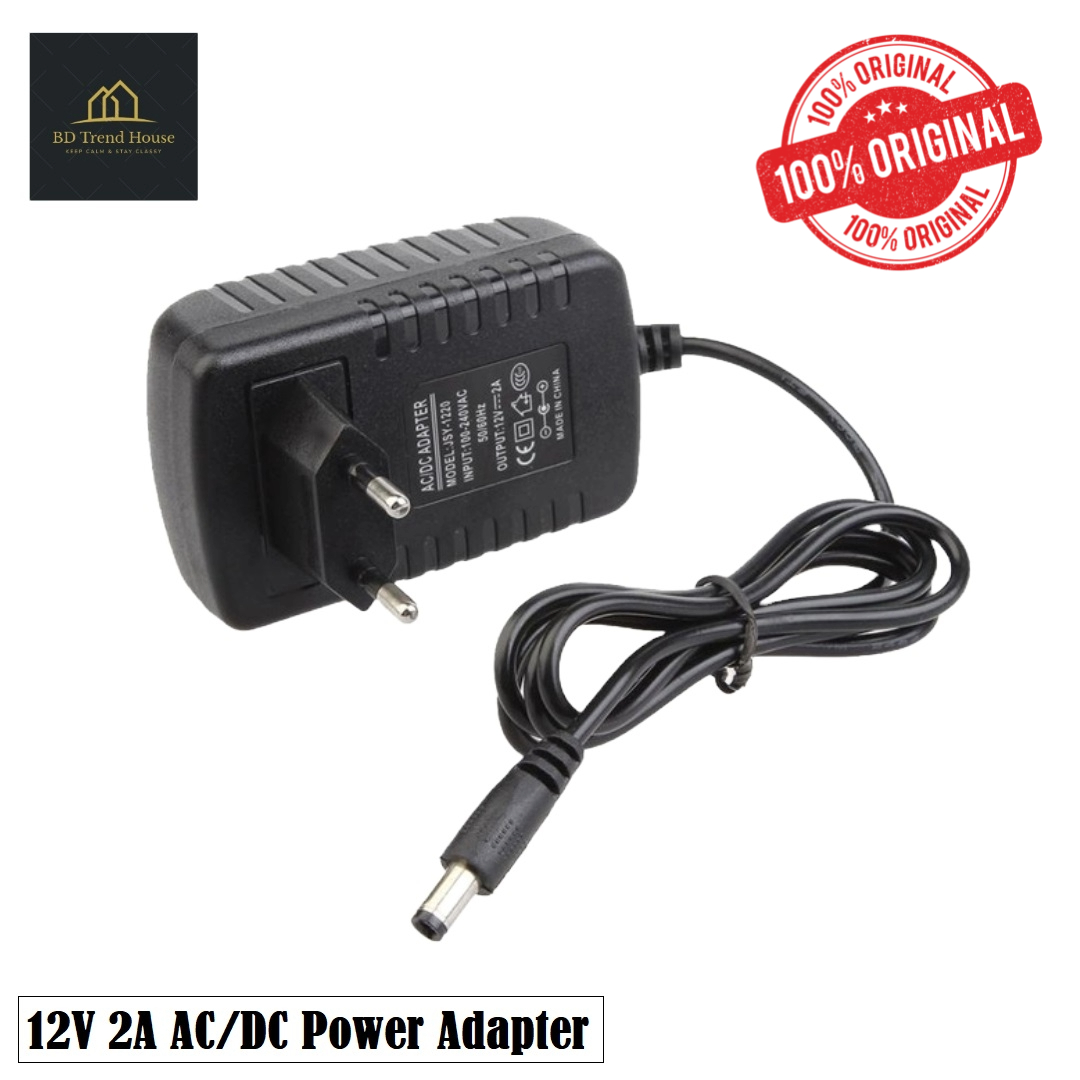 12V 2A Power Adaptor, Power Supply Ac Input 100-240V Dc Output 12Volt 2Amps Worldwide Adaptor  (Black). 