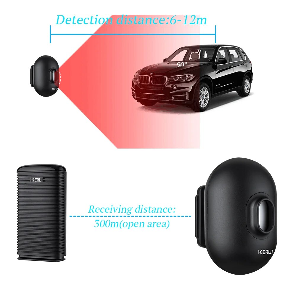 KERUI DW9 Wireless Driveway Security Alarm Waterproof PIR Motion Detector Garage Welcome Burglar Alarm Secure System Patrol. 
