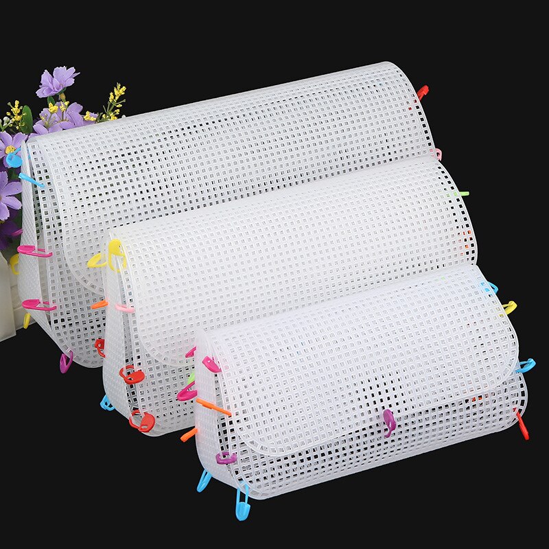 Creative DIY Purse Plastic Frame Bag Making Transprant Grid Shaping Sheet Cross Stitch Woven Mesh Plastic Canvas Sheet S/M/L. 