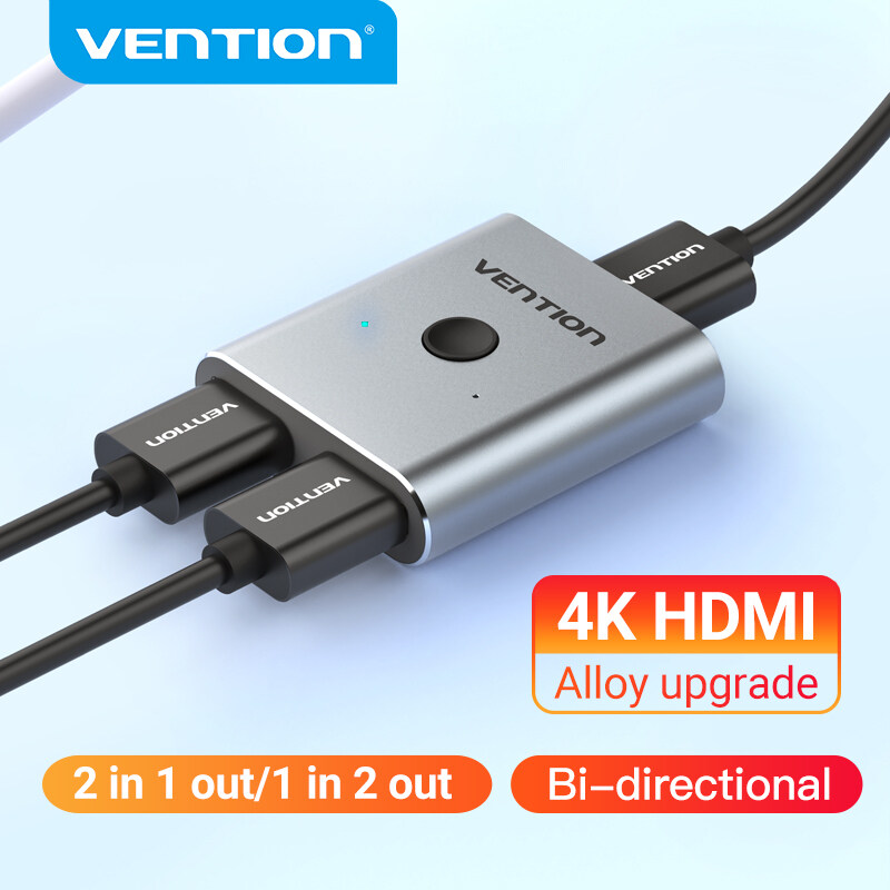 【Happy childhood memories】（NEW）Vention HDMI Splitter Bi-Direction HDMI Switcher 4K HDMI Switch 1x2/2x1 Adapter 2 in 1 out Converter For PS4 PS3 Laptop Display Projector HDMI 2.0 Extension Port Switcher HDMI 1 in 2 out HUB
