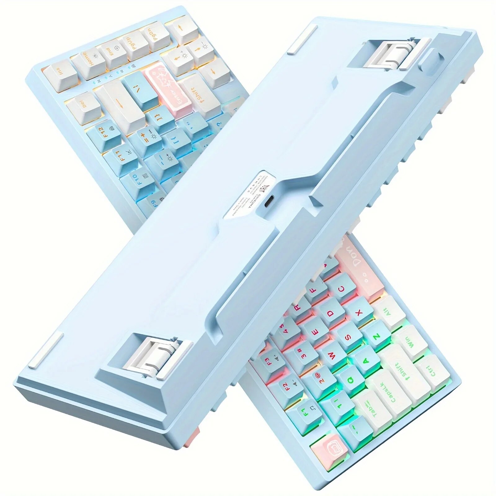 Onikuma G52 Portable Fashion Wired Gaming Keyboard with LED Backlit Matte Key Caps 82 Keys for PC Laptop Mechanical Keyboards. 