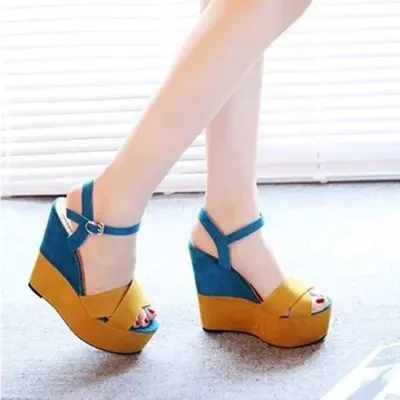 Yellow peep toe on sale wedges