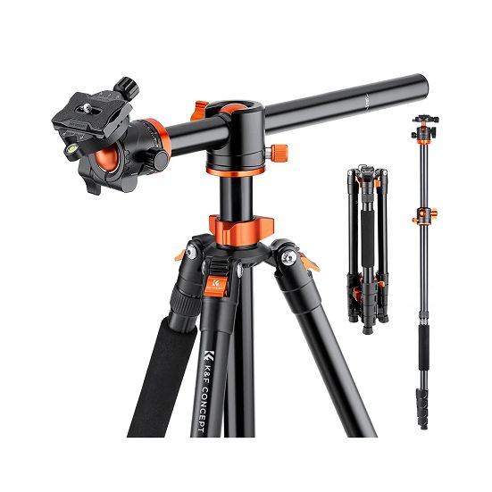 K&F Concept KF09.112 T255A3 Aluminum Overhead Ball Head Tripod with Monopod. 