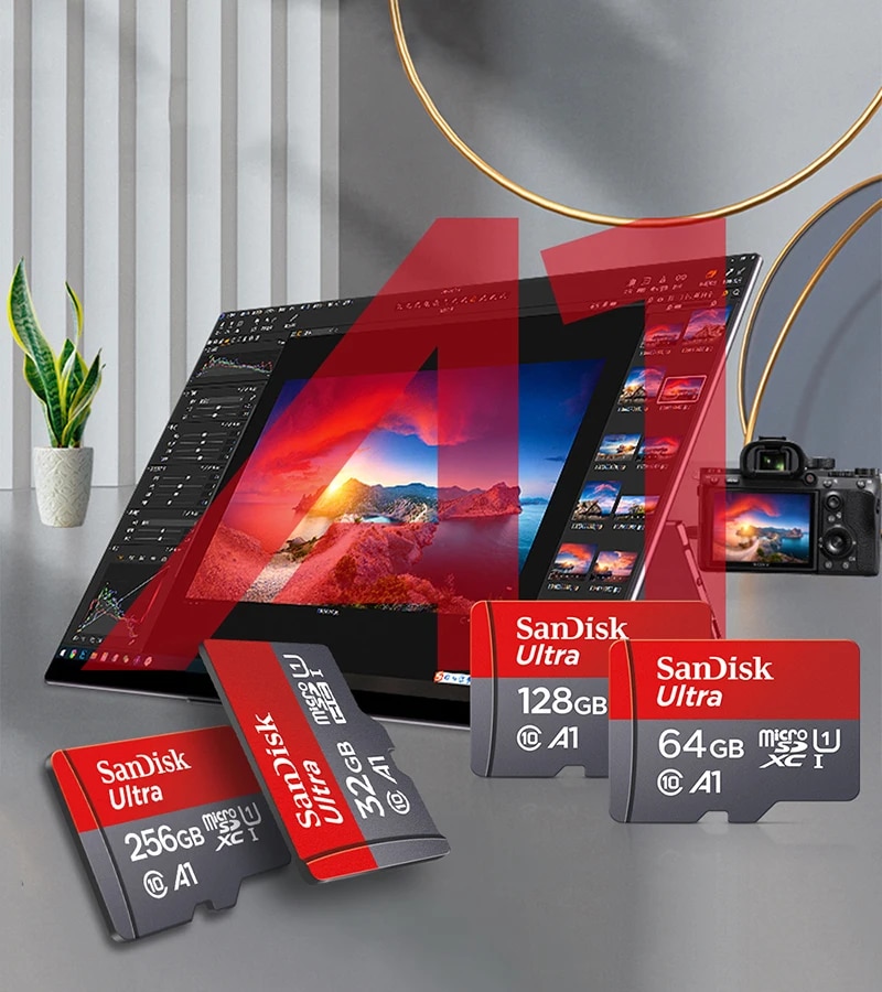 SanDisk Memory Card 128GB 64GB 32GB A1 Micro SD Card Class 10 UHS-1 TF Flash Card for Samrtphone/PC. 