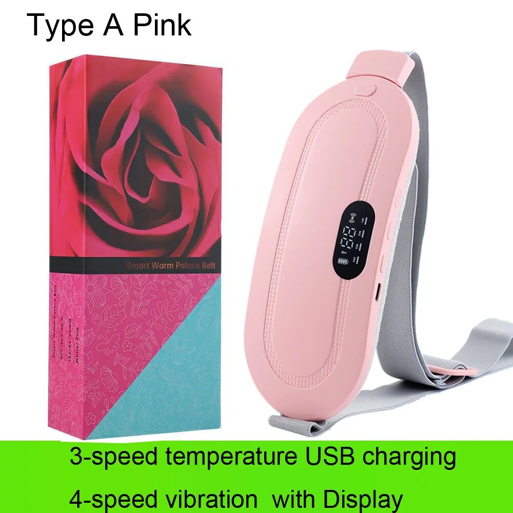 Wireless Warm Palace Belt With LCD Display Heating Pad Relieve Hot Compress. 