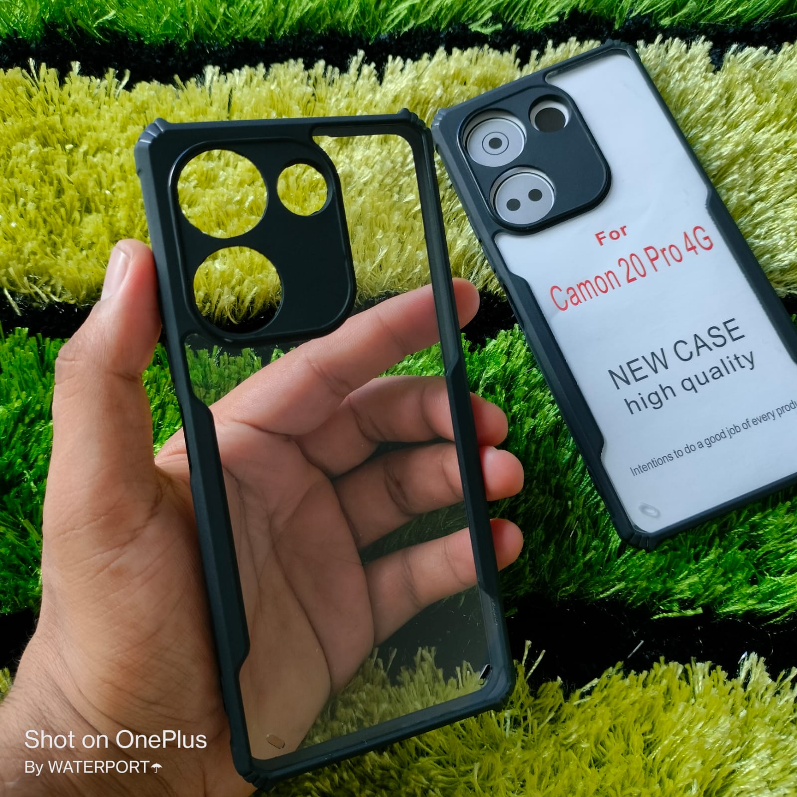 Back Cover For Tecno Camon 20 / Tecno Camon 20 Pro (Black,Transparent). 