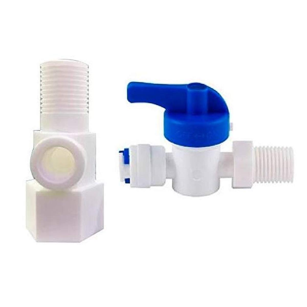 Plastic Inlet Coupling + Gate Valve/Connector Ro/Uv/Water Filter Purifier 1/4" Size (D.V.Set) , Rust Free , Long life , Use with All RO water purifiers with 1/4 inlet