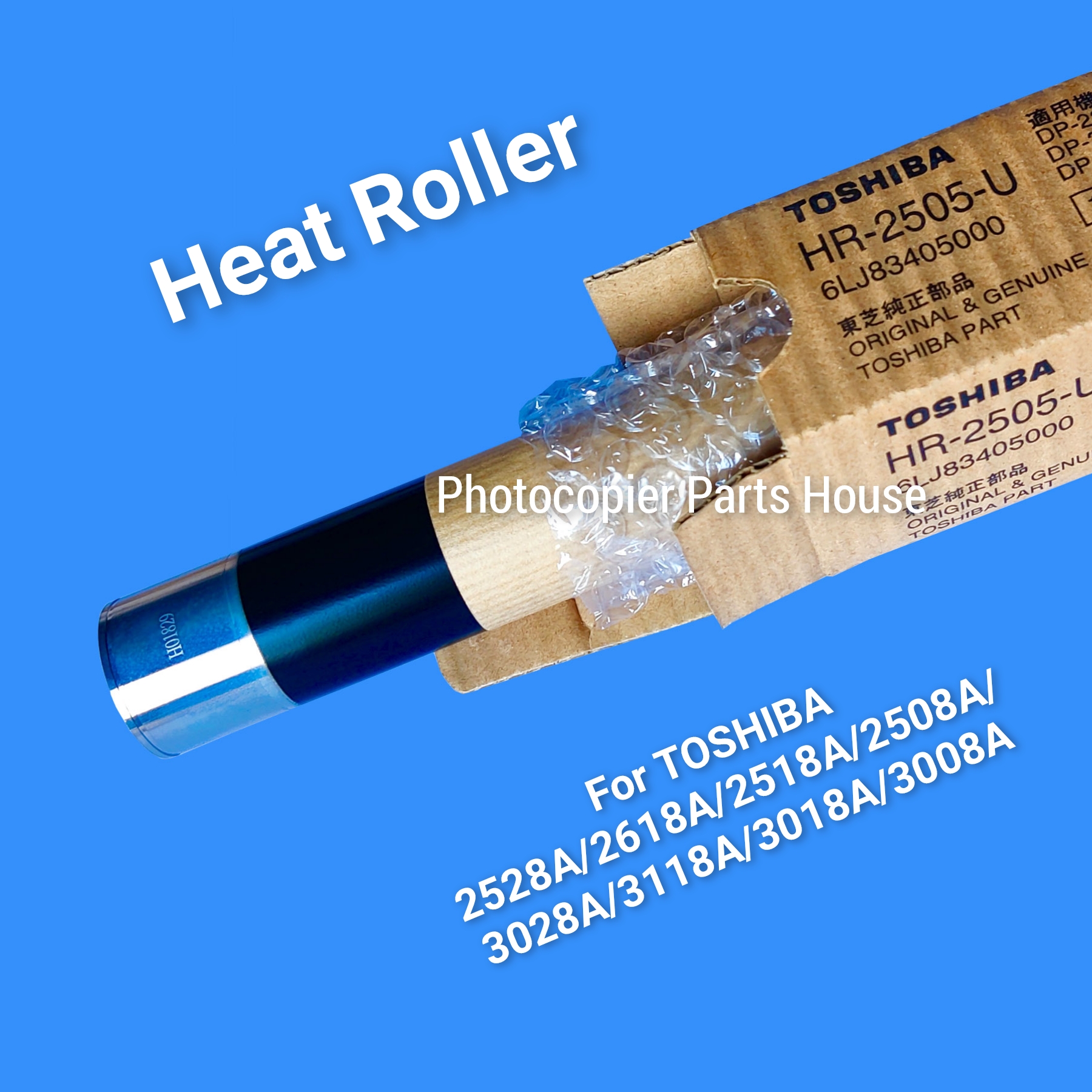 Heat roller/Upper roller/Fuser roller for TOSHIBA photocopier e Studio 2508A/2518A/2618A/2528A/3008A/3018A/3118A/3028A/4508A/4518A/4618A/4528A