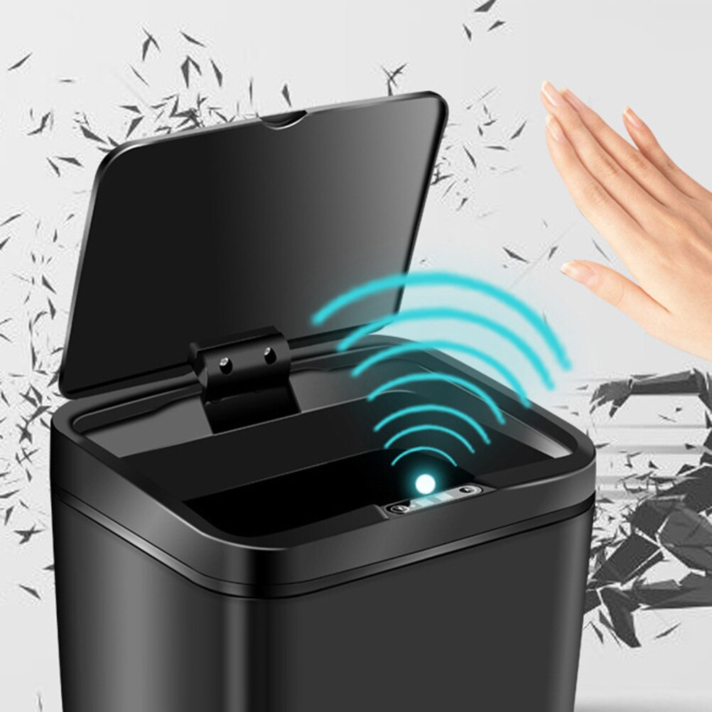 Inductive Trash Can Trash Bin Automatic Smart Sensor Kitchen Bathroom Rubbish Bin Garbage Can Waste Bin without (Black). 