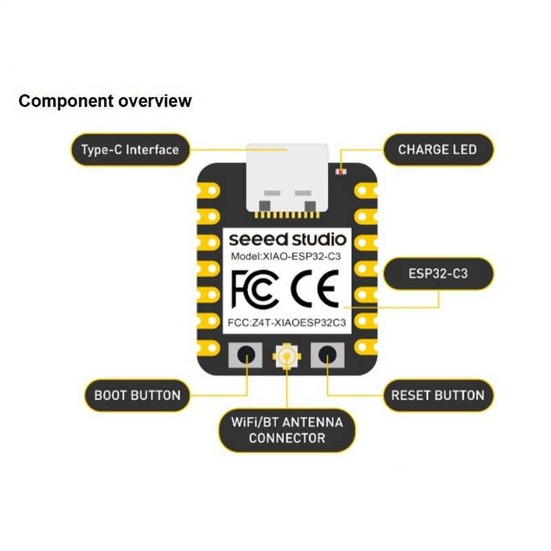 2X Seeeduino XIAO ESP32-C3 WiFi Bluetooth Mesh 5.0 Development Board Modul 4MB Flash 400KB for. 