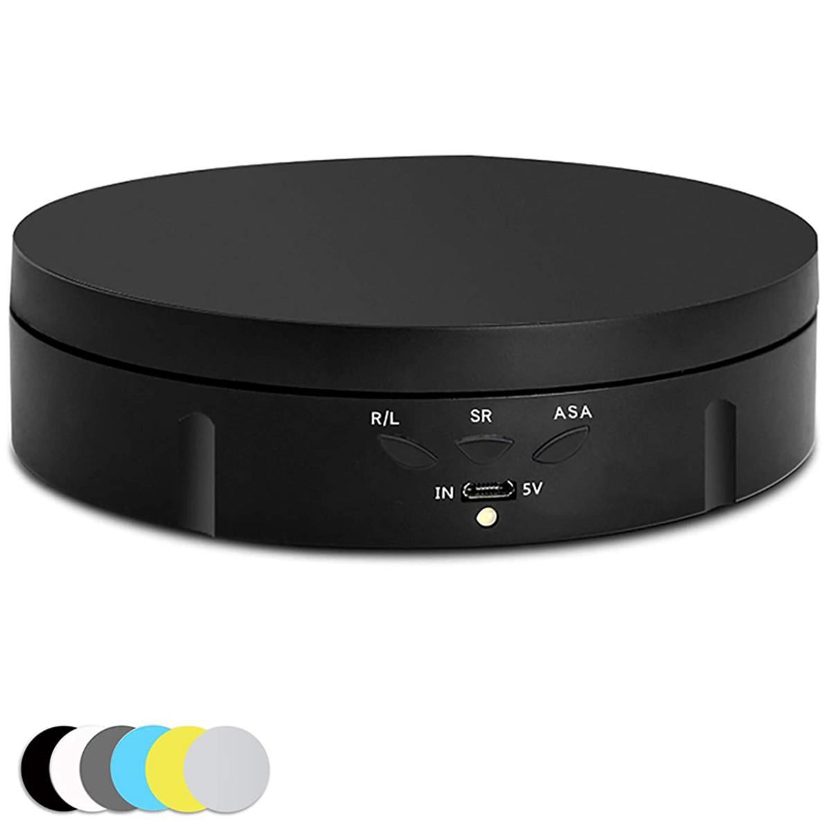 Motorized Rotating Display Stand, 360 Degree Photography Turntable with 6 PVC Backgrounds,/USB Supply