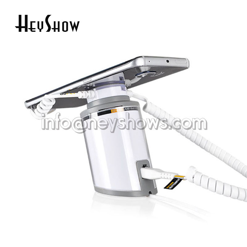 Universal Charging Phone Security Display Stand, Cellphone Anti-Theft Holder, iPhone Burglar Alarm System, Retail Phone Shop. 