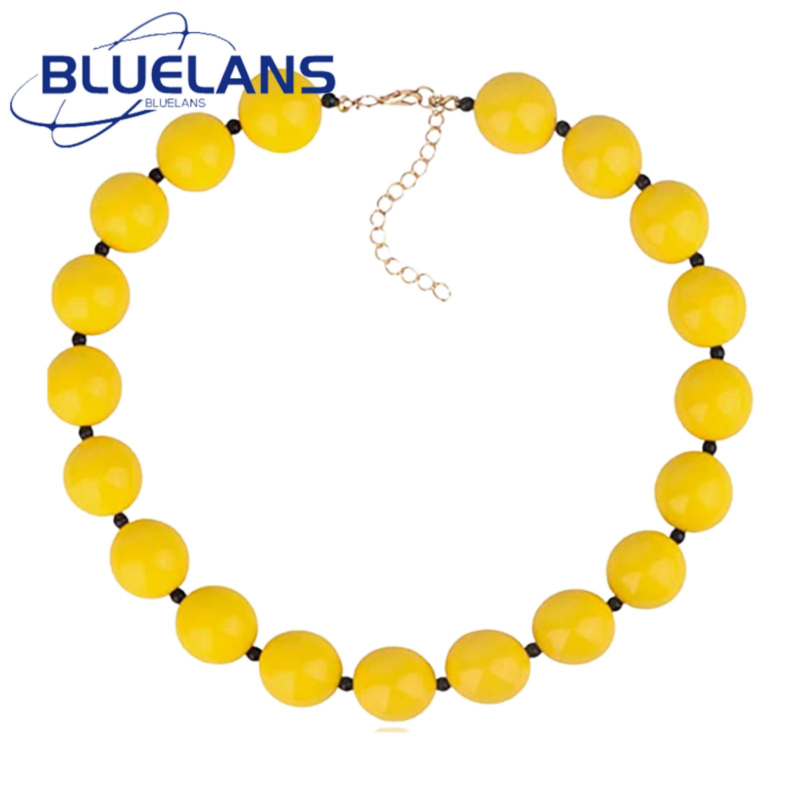 Ladies Necklace 19 Bubblegum Beads Vibrant Color Beaded Choker Necklace