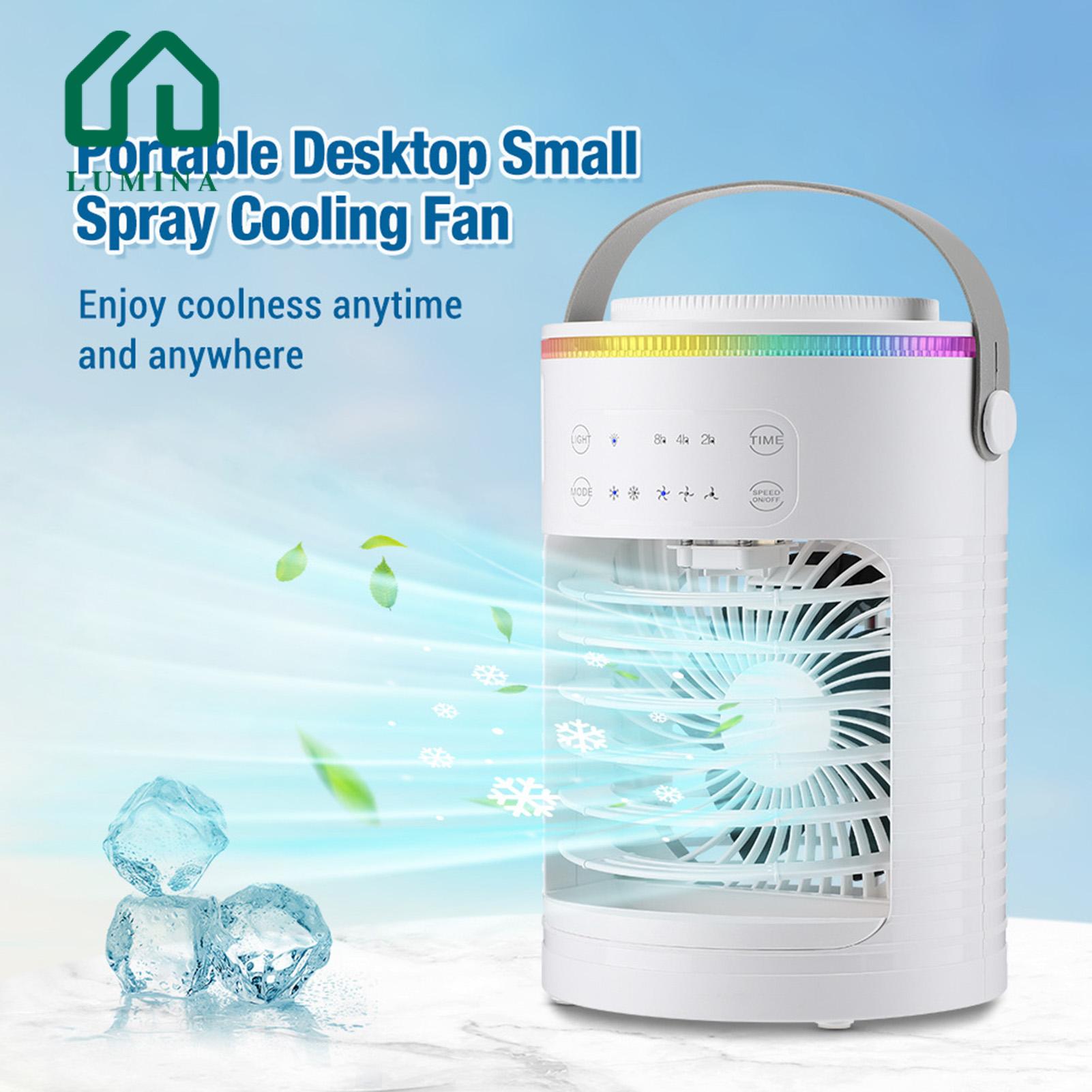 Lumina Air Cooler Fan Portable Air Conditioner Fan Humidifier with 2 Spray Modes 3 Speed Settings 600ml Tank Design Personal Ac Air Cooler with Light in Asia Table Fan. 