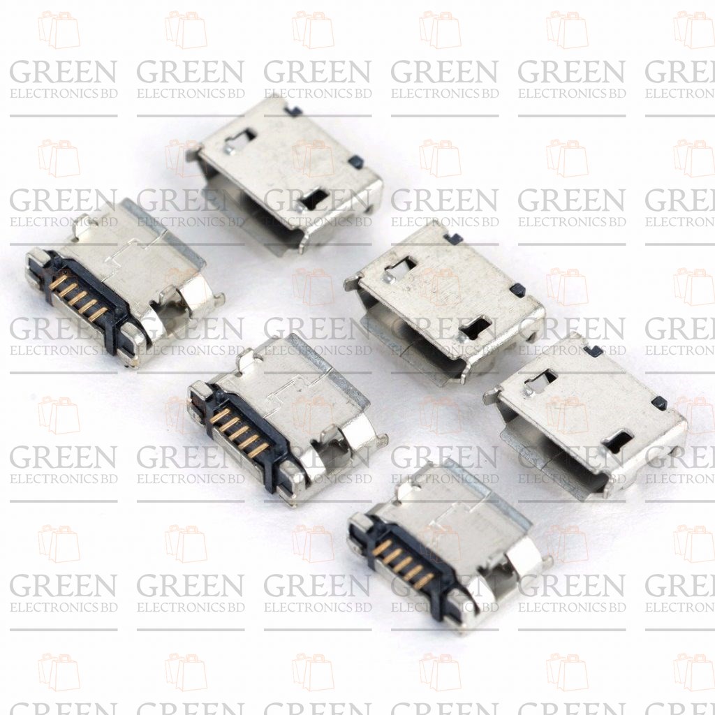 10Pcs- Micro USB Female Connector USB DIP 5 Pin Type B Socket Adapter Solder Port Soldering Repair Parts Panel Mount For Mobile Phone Charger. 