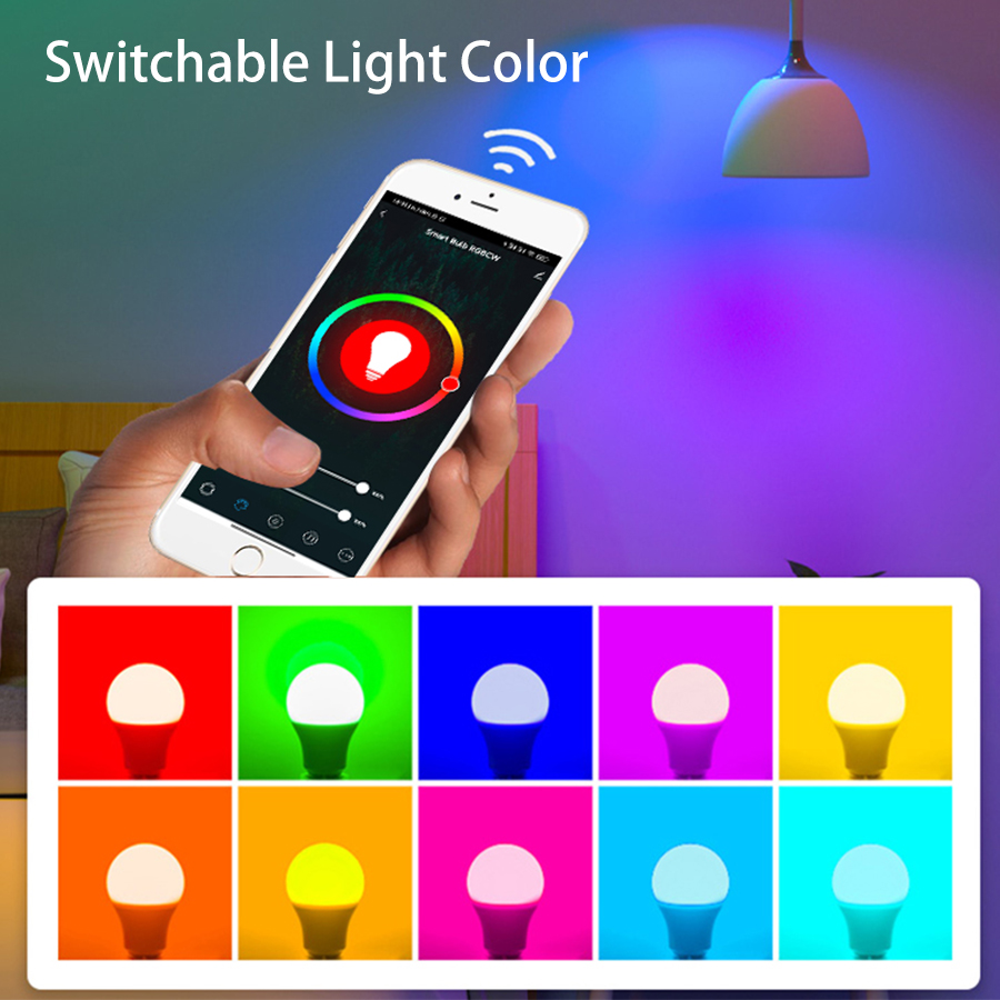 Tuya WiFi Smart LED Bulb Light E27 12W 15W 18W RGB CW Dimmable Led Lamp App Control Works With Alexa Google Home Assistant. 