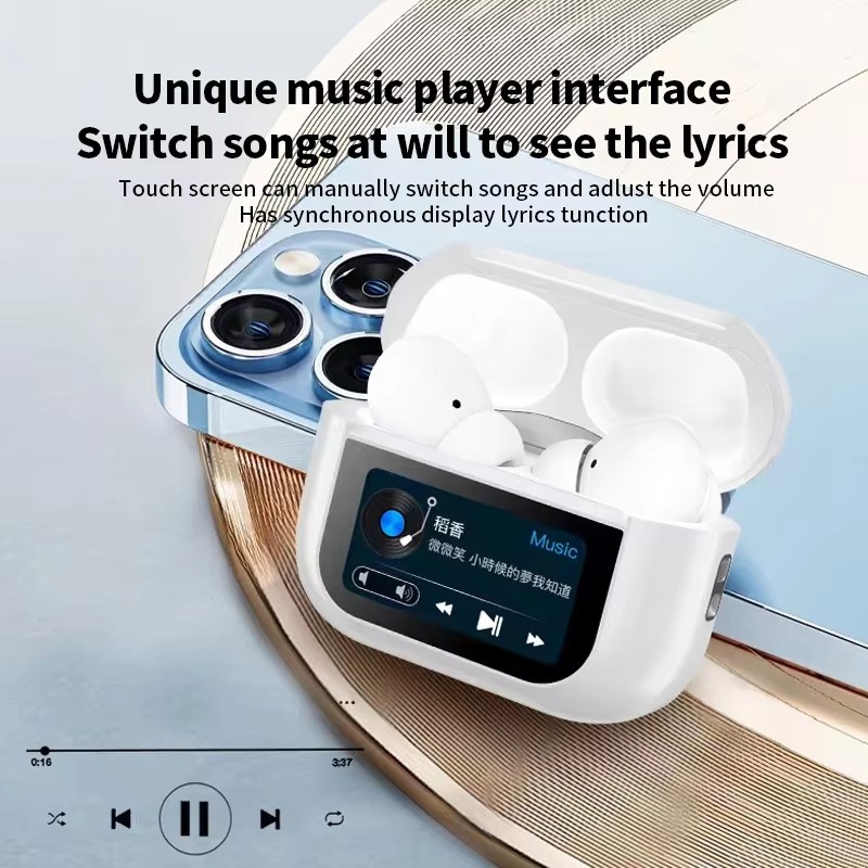 Timack® A9 Pro Airpods ANC Wireless Earbuds Bluetooth 5.3 Earphones App Noise-canceling Call Headphones Waterproof Sports Gaming Touch Screen Headset. 