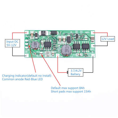 Mini UPS Circuit 9V 12V Router Onu 3.7V-5V to 9V 12V Converter Boost Step-Up Charging Discharge Module for Router Onu CCTV. 