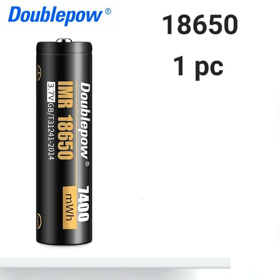 Doublepow 18650 3.7V 7400mWh Lithium ion Rechargeable Li-ion Battery (Point  Top) - 1 Piece. 