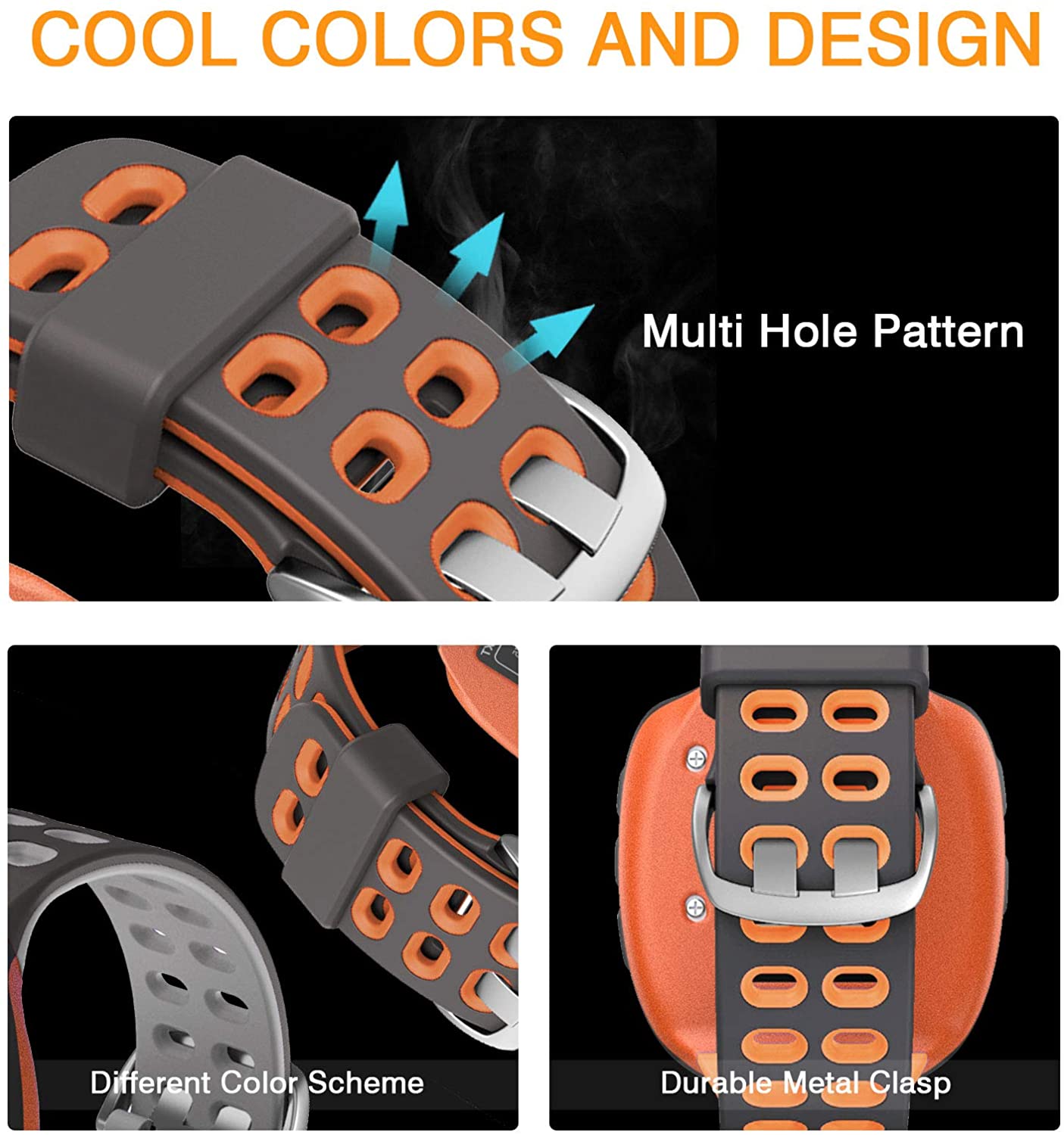 【Golven Toy】 2023 ANBEST Strap for Garmin Forerunner 310XT Soft Silicone Watchband Two-color Band Smart Watch Accessories. 