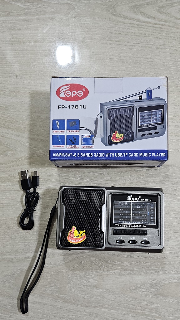 Rechargeable Epe Fp-1781U Radio With Usb Music Torch. 