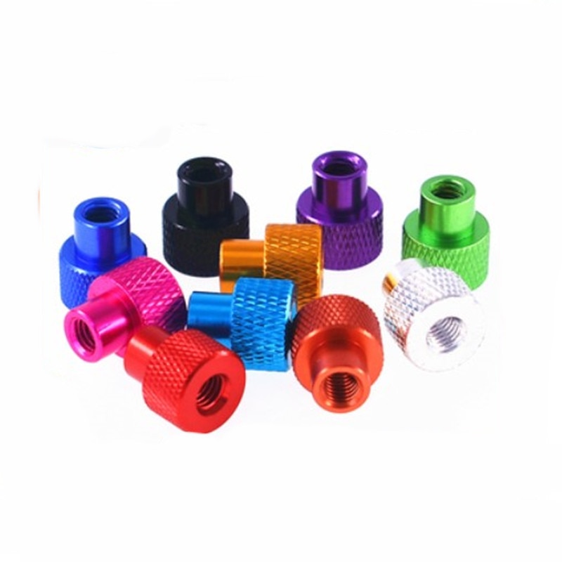 5pcs/lot M3 M4 m5 m6 m8 colourful aluminum  Frame Hand Tighten Flange Nut step knurled thumb nut. 