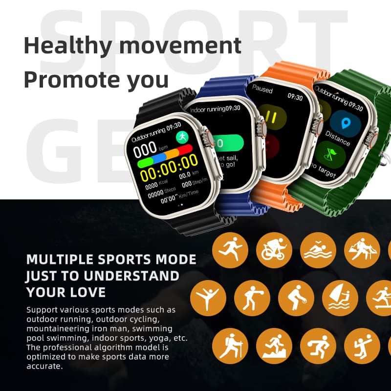 HW Ultra 2 Smart Watch AMOLED 49mm Series 9 Compass Bluetooth Call Map NFC Smartwatch. 