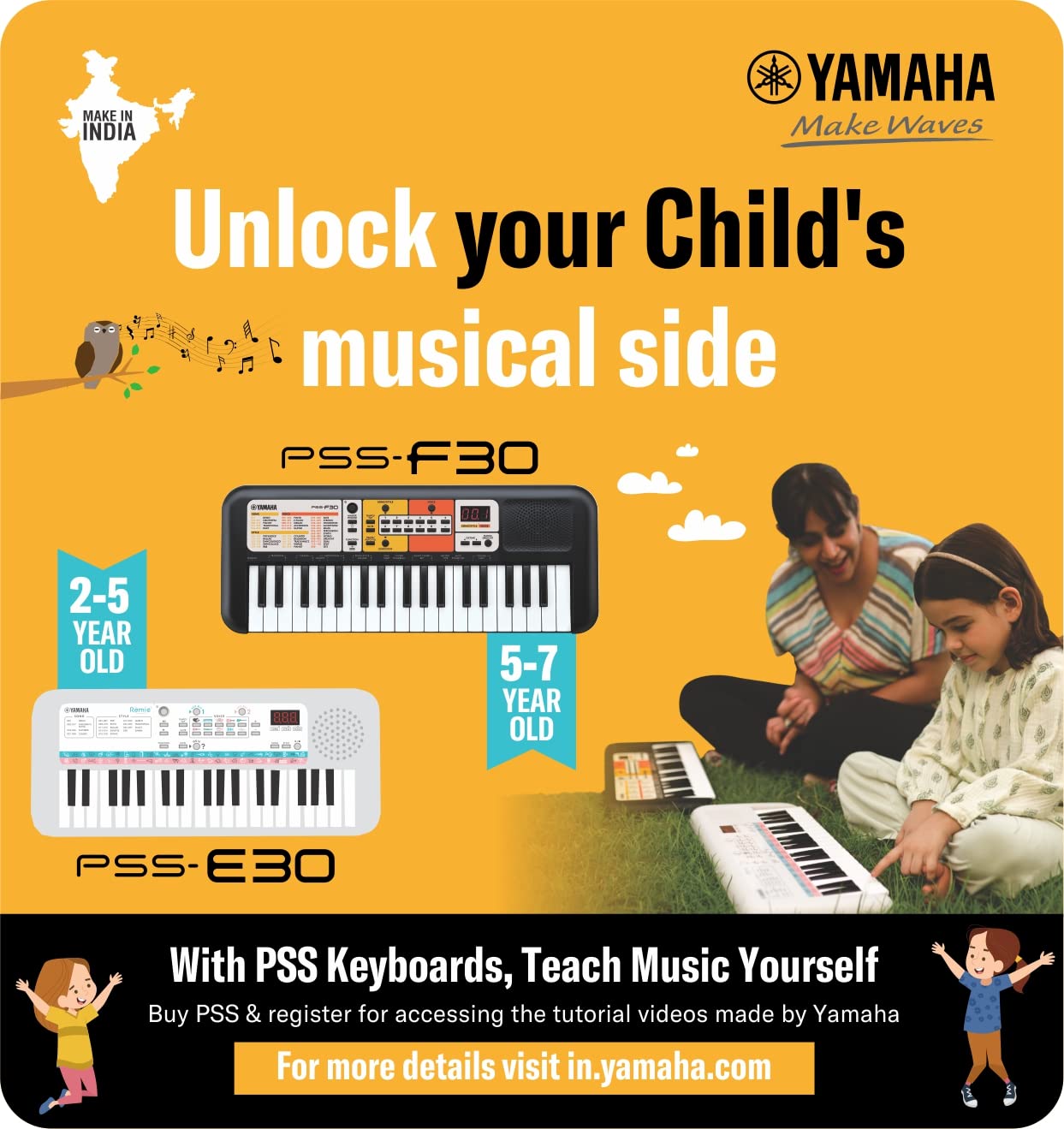 Yamaha Remie PSS-E30 37-Key Portable Mini Keyboard, White. 