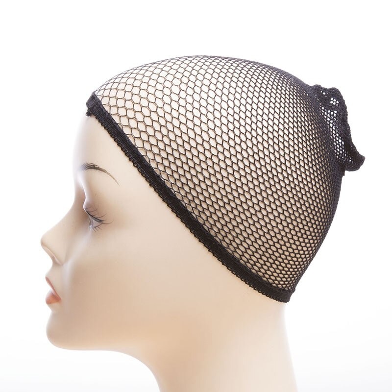 Wig Cap Open End Mesh Net Liner Weaving Cap Brown and Black. 