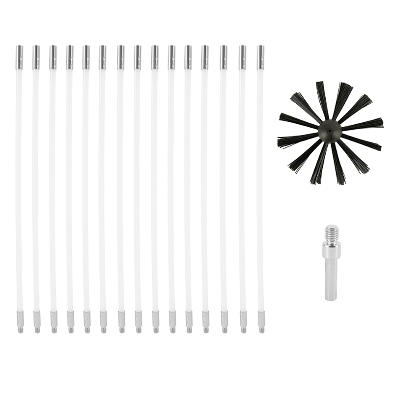 Delicate product 17Pcs Chimney Brush Set Household Industrial Chimney Boiler Brush Dryer Cleaning Tool Fireplace Clean Kit