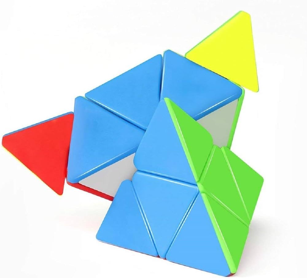 Pyraminx Pyramid Triangle High Speed Stickerless Rubik Cube-Multi Colora. 