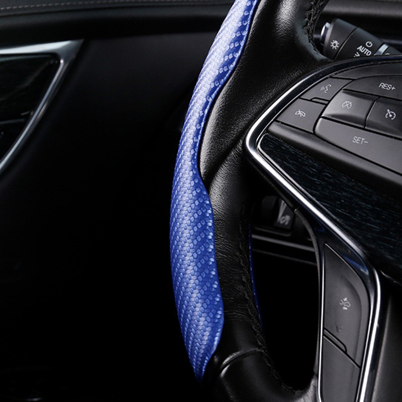 Car Universal Steering Wheel Cover Anti-Slip Carbon Fibre Auto