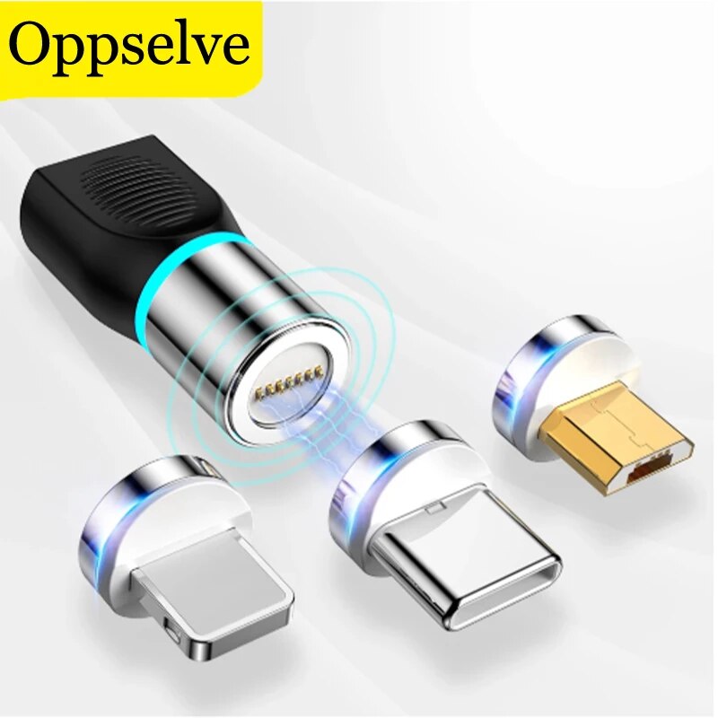 Oppselve Magnetic Charging Data Adapter USB C Micro USB 8 Pin Converter for Huawei iPhone 13 12 Samsung Xiaomo Redmi Smart Phone