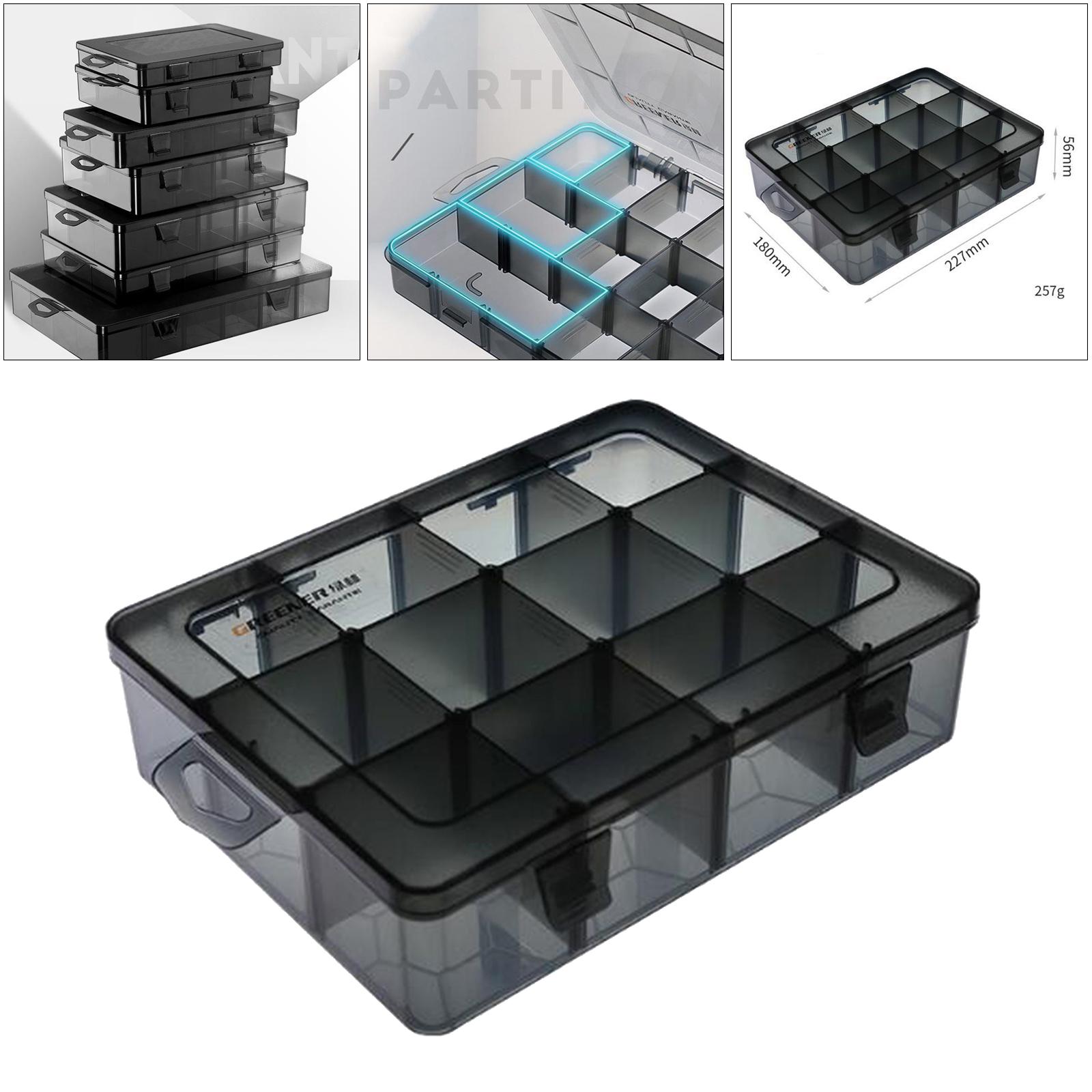 Box Organizer Container Multi-grids Hardware Box Storage for Screws Nuts and Bolts. 