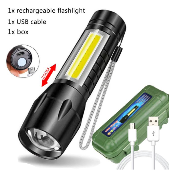 Portable Rechargeable Zoom LED Flashlight XP-G Q5 Flash Light Torch Lantern 3 Lighting Modes Camping Light Mini Led Flashlight. 