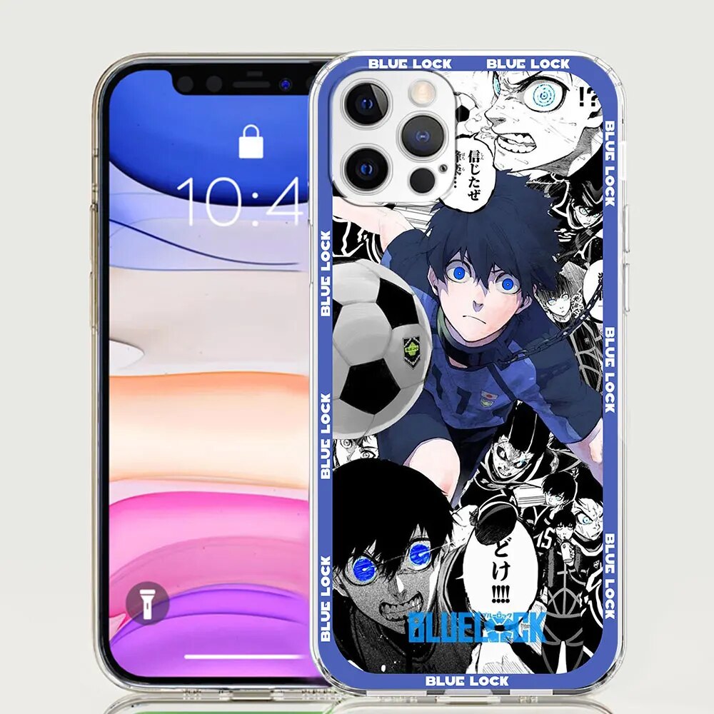 Anime Blue Lock Case for Apple iPhone 14 Plus 13 12 Mini 11 15 Pro Max XR XS 7 8 Plus X Clear TPU Phone Cover. 
