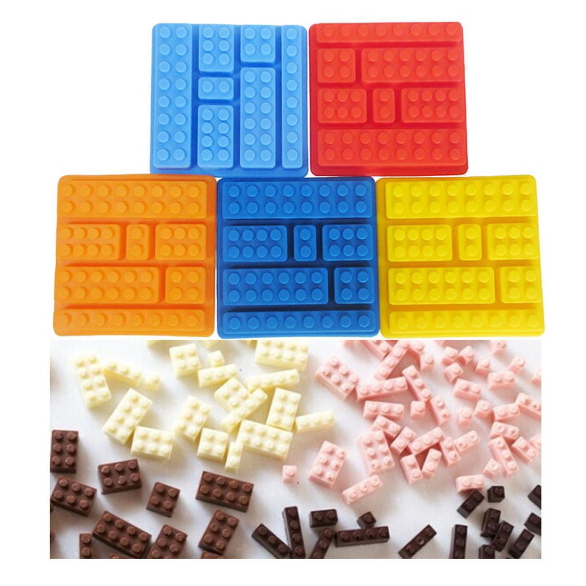【happy one】Silicone Lego Brick Style Square Sharped Ice Mold Chocolate Mold Jello Mold Blocks Ice Tray DIY Color random 1pcs