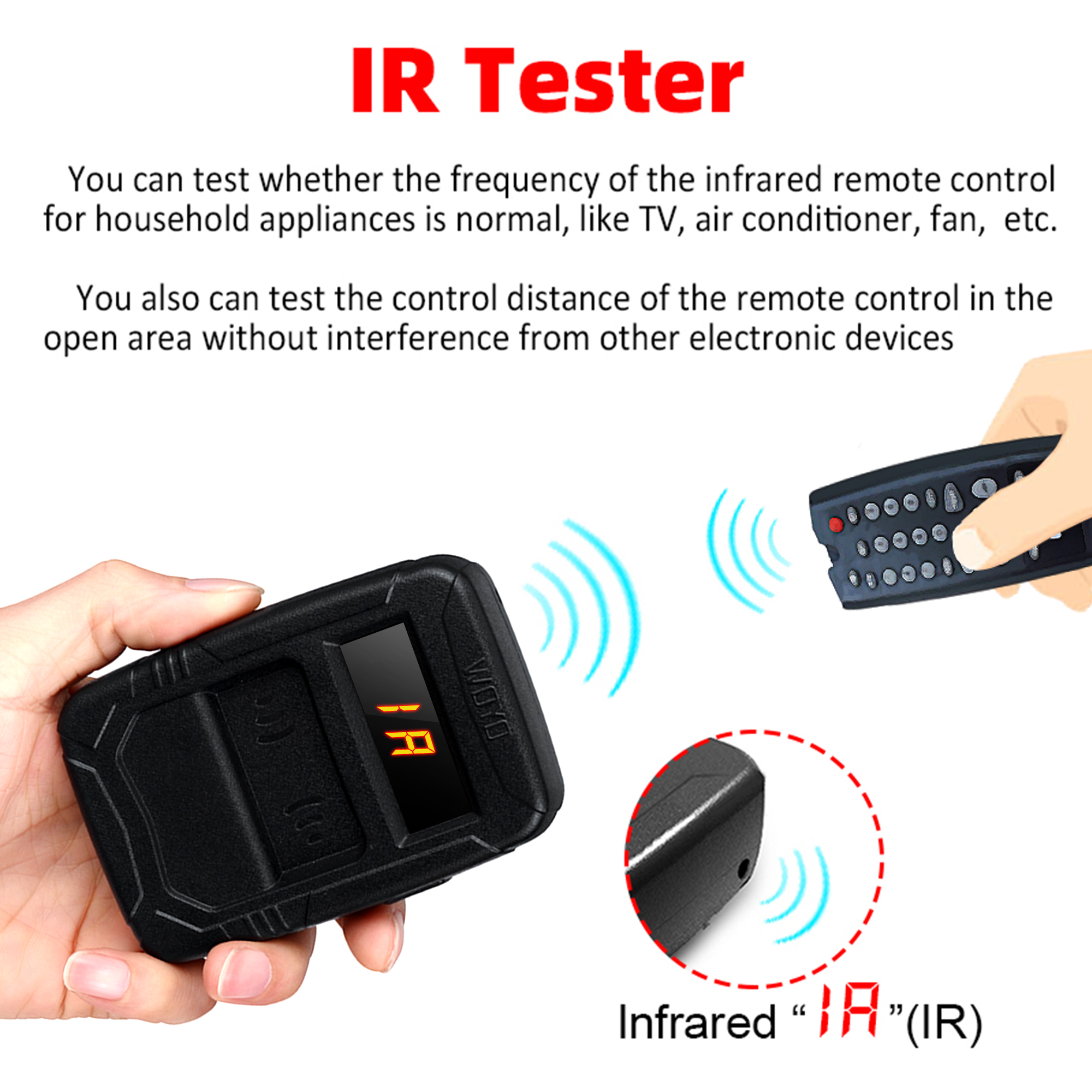 WOYO Frequency Tester Car Key 10-1000MHZ, PL001 Door TV RF IR Remote Control Tester Detector Inspection Tool, 315,433,868,902MHZ. 