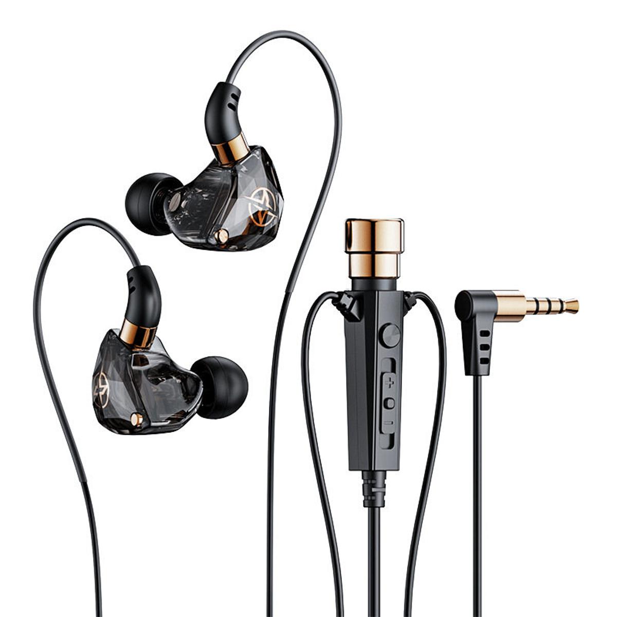 【Readystock + FREE Shipping+ COD】 Kt-02 3.5mm Jack Wired Headphones In-Ear Earphone Sport Earbud With Noise-Cancelling Dynamic Hd Mic For Live Singing Recording