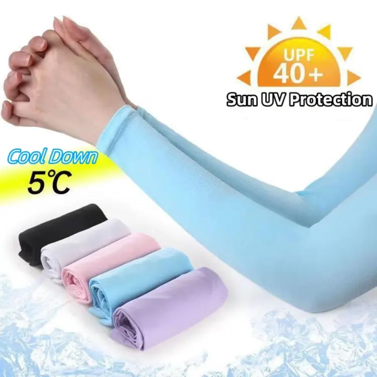 Gloves Sun UV Protection Hand Protector Cover Arm Sleeves Ice Silk  Sunscreen Sleeves Outdoor Arm Warmer Half Finger Sleeves