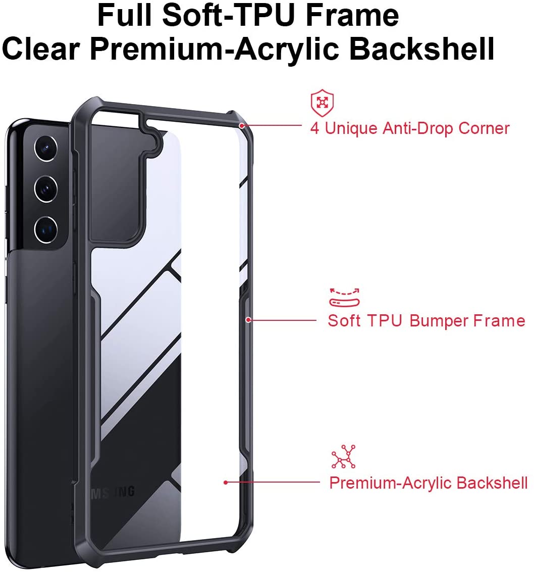 Xundd Case For Samsung Galaxy S22+ / Galaxy S22 Plus [Military Grade Drop Tested] Slim Clear Back with Shockproof Soft TPU Bumper Frame Cover Back Cover. 