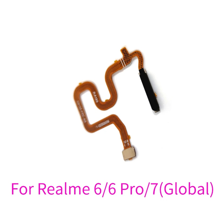 For Oppo Realme 7 6 Pro Fingerprint Sensor Home Button Ribbon Power On Off Flex Cable
