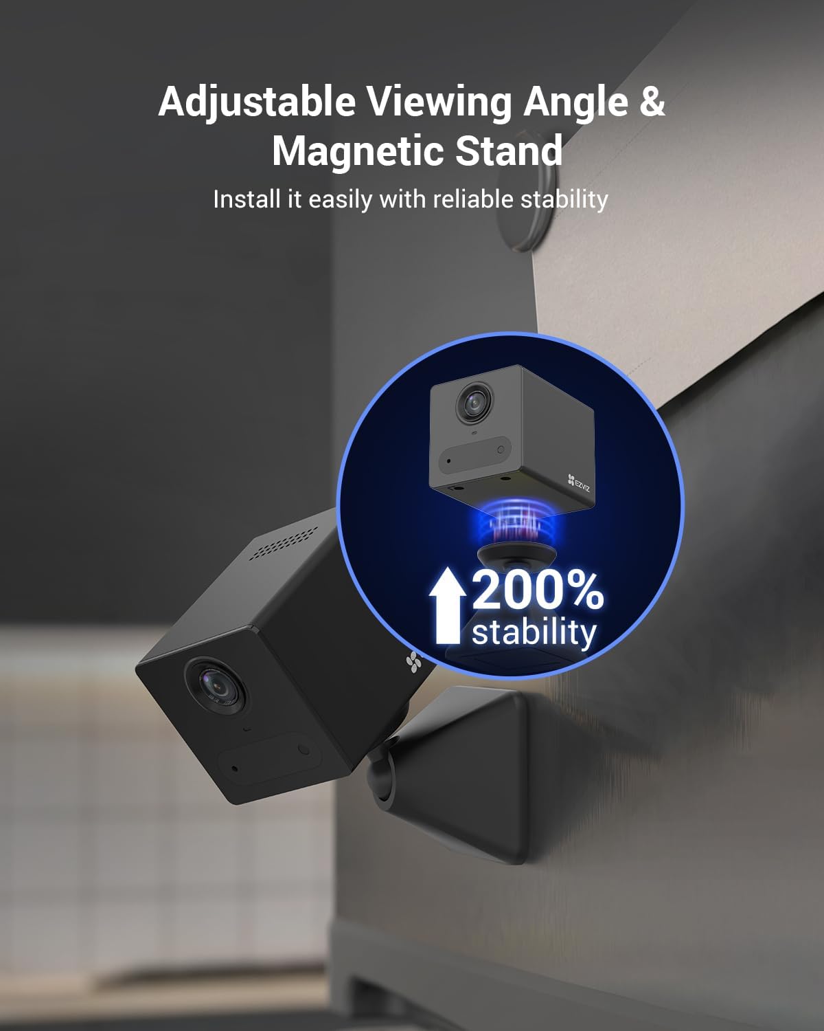 EZVIZ CB2 2MP 2000 mAh up to 50 day backup Battery Powered Camera Wi-Fi IP Security Camera with Magnetic Mount, Type C Port. 