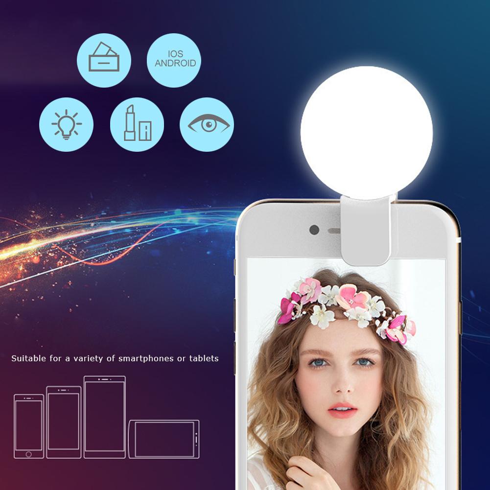 Mini Selfie Ring Light Portable Flash LED Selfie Lamp USB Clip Mobile Phone Fill Lamp Darkness Selfie Enhancing Fill Lights. 