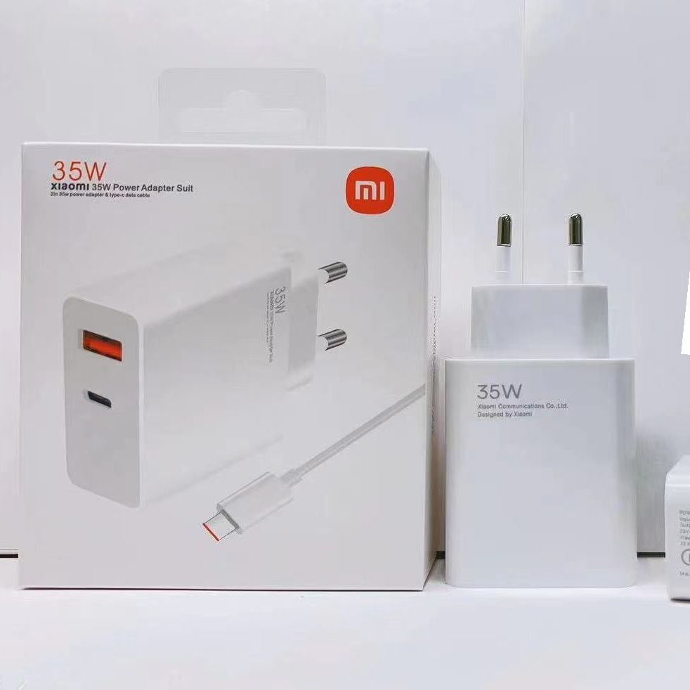 Xiaomi Mi 35w Quick fast Charger With Type-C Cable Brand Name: Xiaomi Model: Xiaomi fast charger Max. Output Power: 35W Type-C Cable With USB Adapter Applied Fast Charge Protocols: Qualcomm Quick 3.0 Charge Cable: Type-C