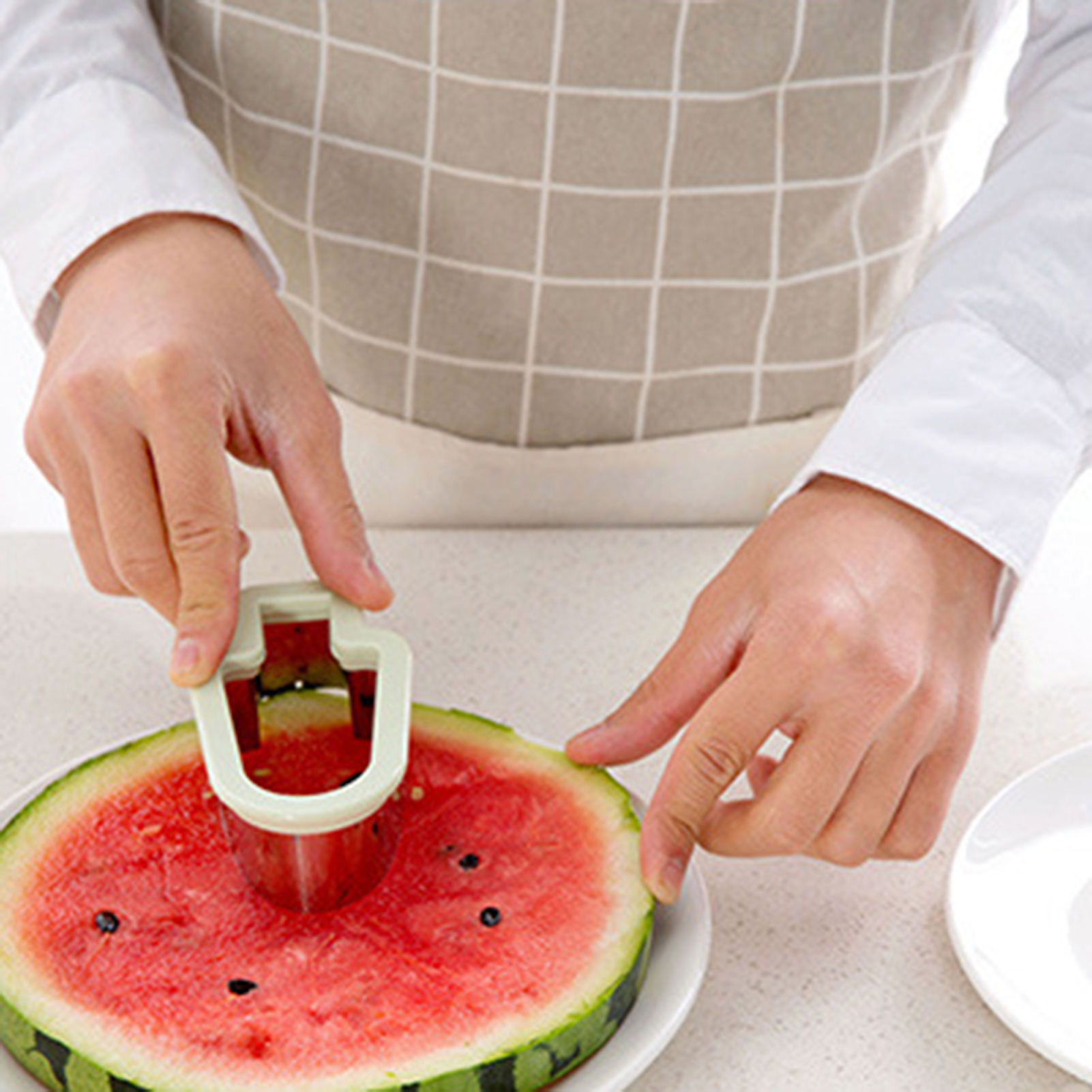 Watermelon Slicer Stainless Steel Watermelon Cutter Tool Easy to Use Popsicle Shape Slicer for Fruits Reusable Durable Melon Divider Perfect for Juice-free Watermelon Slicer. 