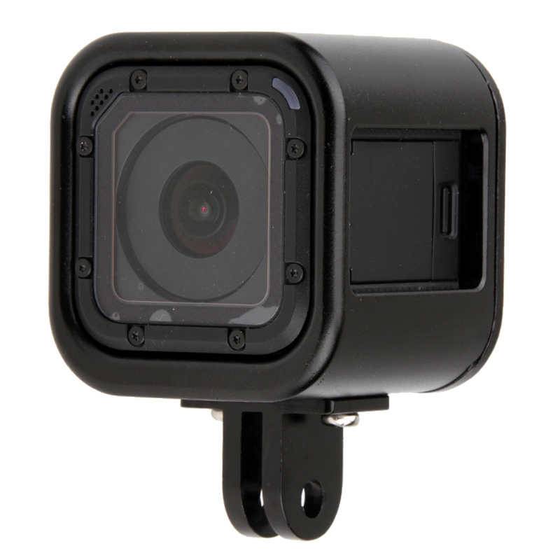 Housing Shell CNC Aluminum Alloy Protective Cage with Insurance Back Cover for GoPro HERO5 Session /HERO4 Session /HERO Session. 