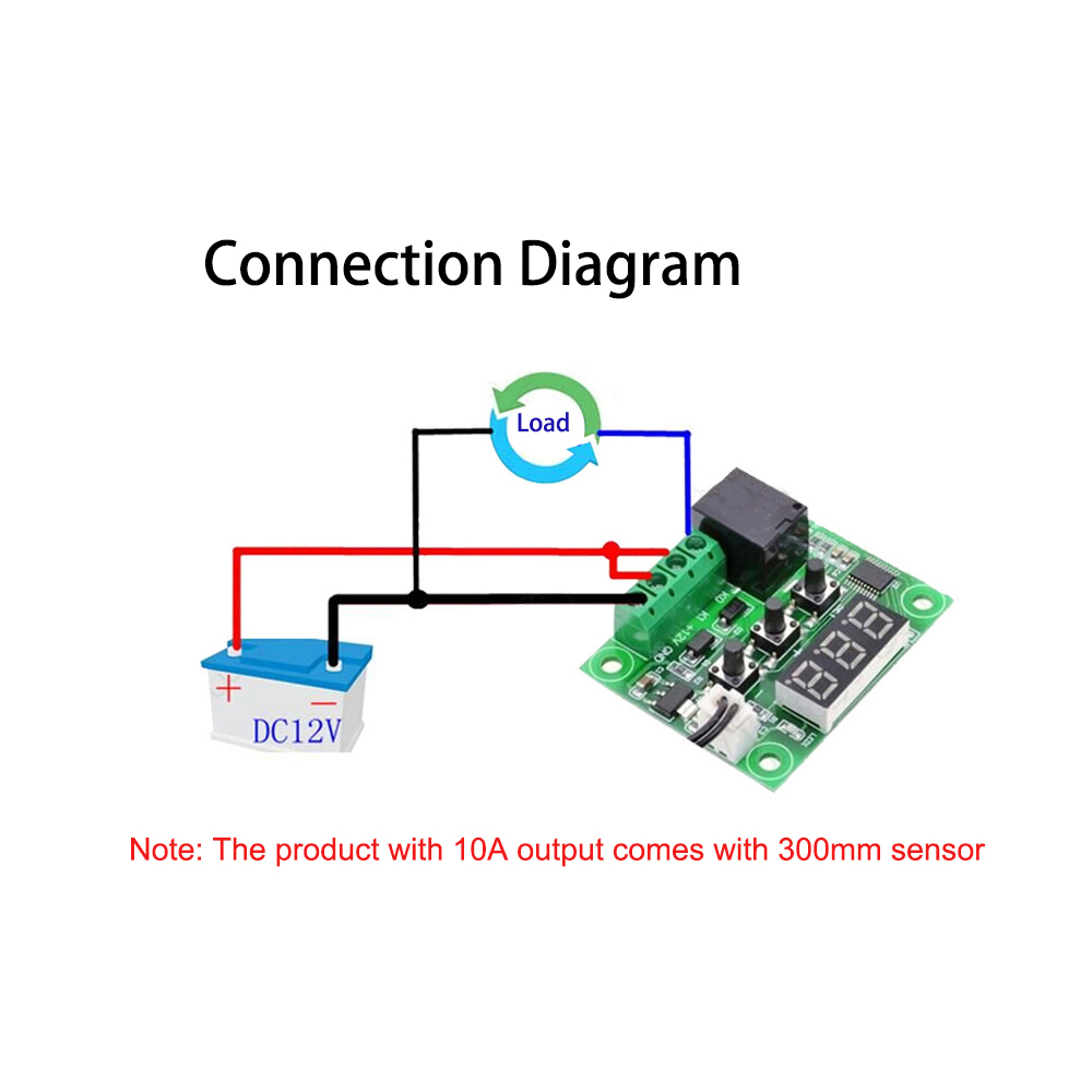 KOGEEK W1209 Digital Temperature Controller Board Micro Electronic High Accuracy NTC Sensor Temp Control Thermostat Panel with Waterproof Sensor Probe. 