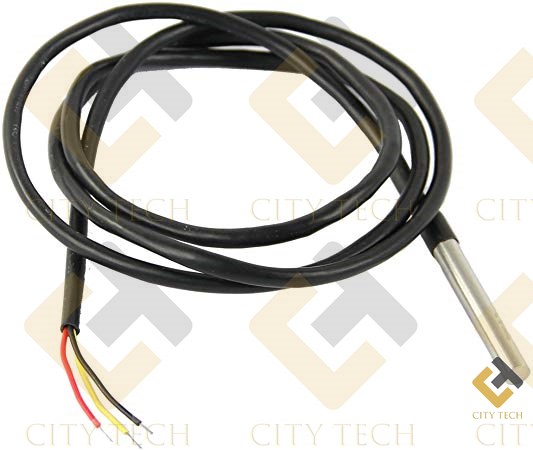 3 Wire DS18B20 Waterproof Digital Temperature Temp Sensor Probe 1M Stainless Steel Package Waterproof DS18B20 Temperature Sensor Probe For Arduino Raspberry Pi. 